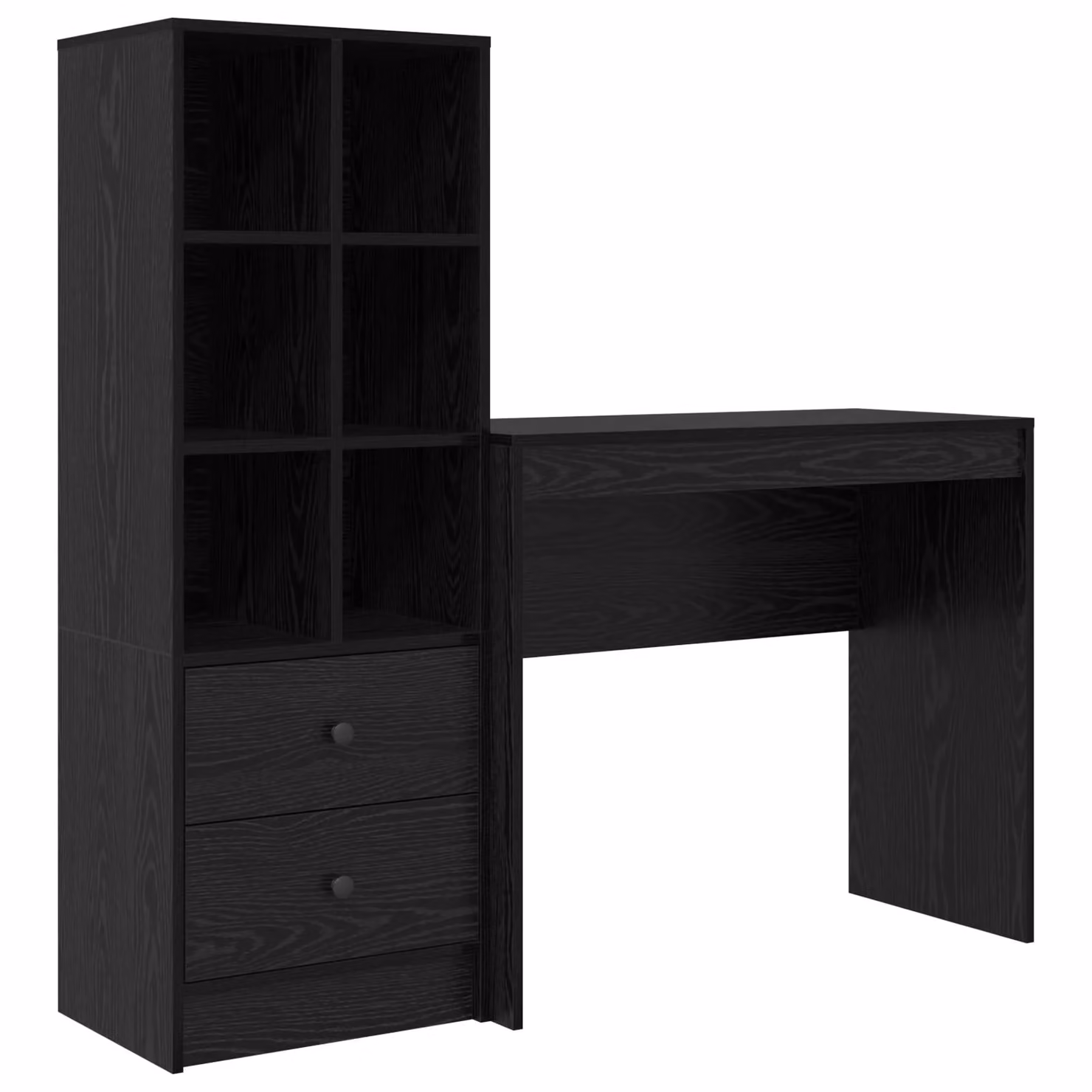 Berkfield Modern Writing Desk with Storage in Black Oak Finish – 2