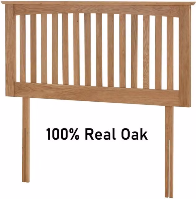 Vivaldi Oak Bed Frame in Brown Solid Wood, W/D/H: 90 x 190 cm