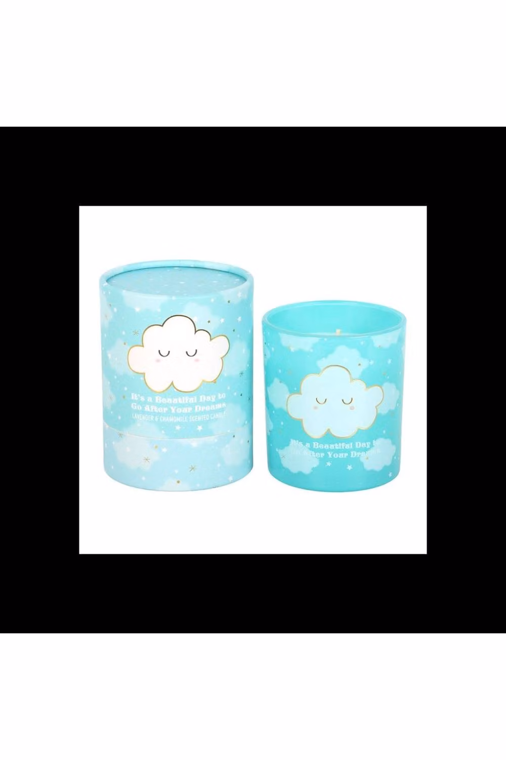 KDMD Cloud Print Lavender Chamomile Tabletop Candle in Turquoise, 28 Hour Burn Time – 2