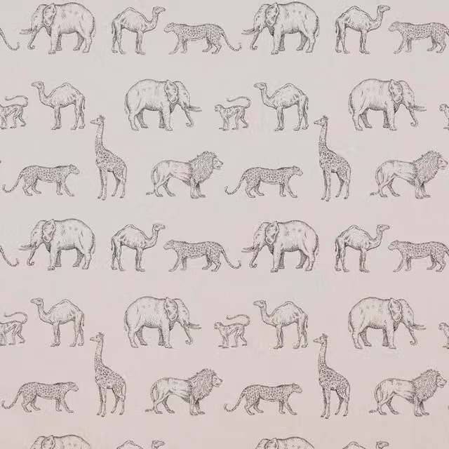iLiv Prairie Animals Fabric in Anthracite Grey