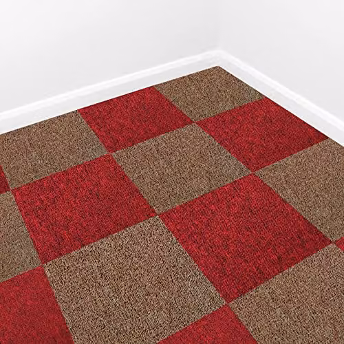 MonsterShop Sand and Scarlet Red Carpet Tiles, 10 m2, W/D/H: 50 x 50 cm – 2