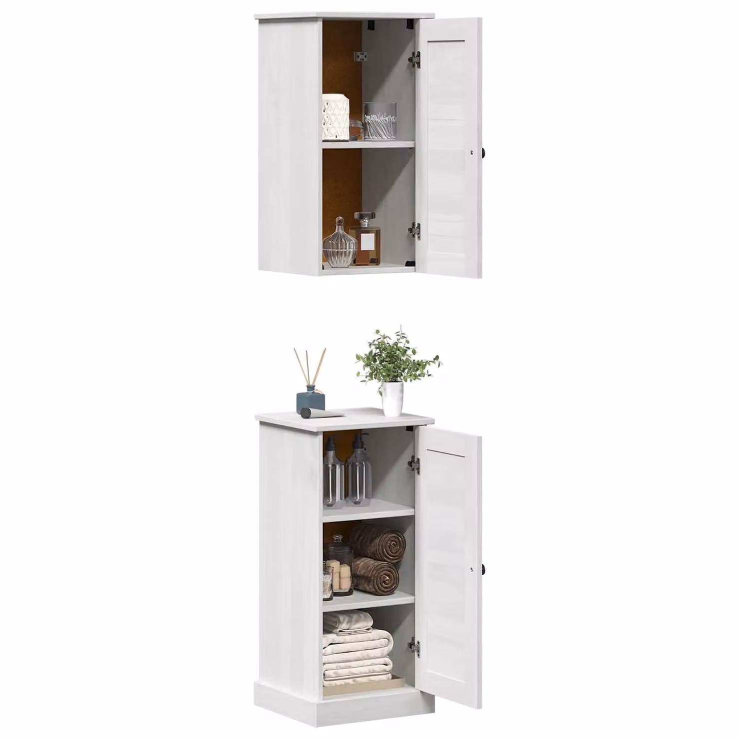 Berkfield Home 2-Piece Antique White Bathroom Furniture Set, W/D/H: 37 x 34 x 80 cm – 2
