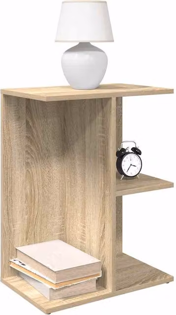 Berkfield Home Set of 2 Sonoma Oak Bedside Tables in Brown, W/D/H: 46.5 x 29 x 61 cm