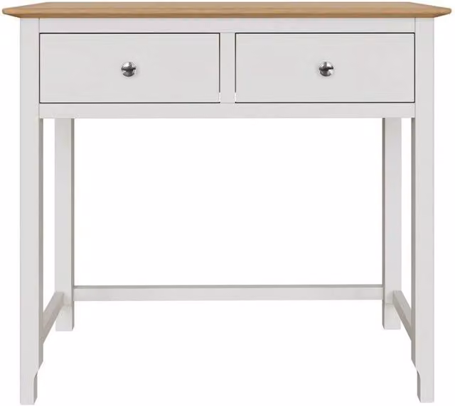 KORVIXA Modern 2 Drawer Dressing Table with Mirror in White