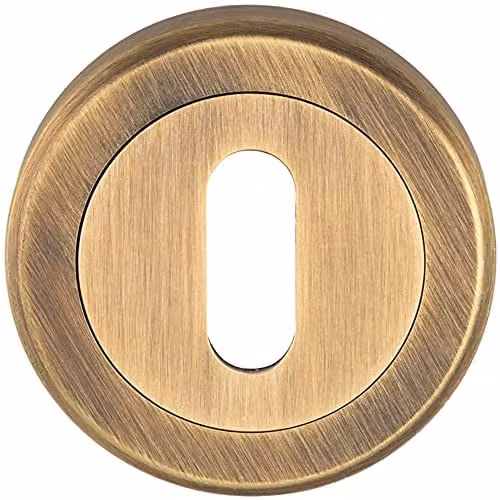 Loops 51mm Lock Profile Escutcheon with Chamfered Edge and Concealed Fix in Antique Brass – 1