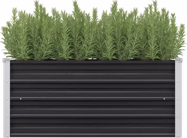 Berkfield Home Garden Anthracite Galvanised Steel Raised Bed, W/D/H: 100 x 40 x 45 cm