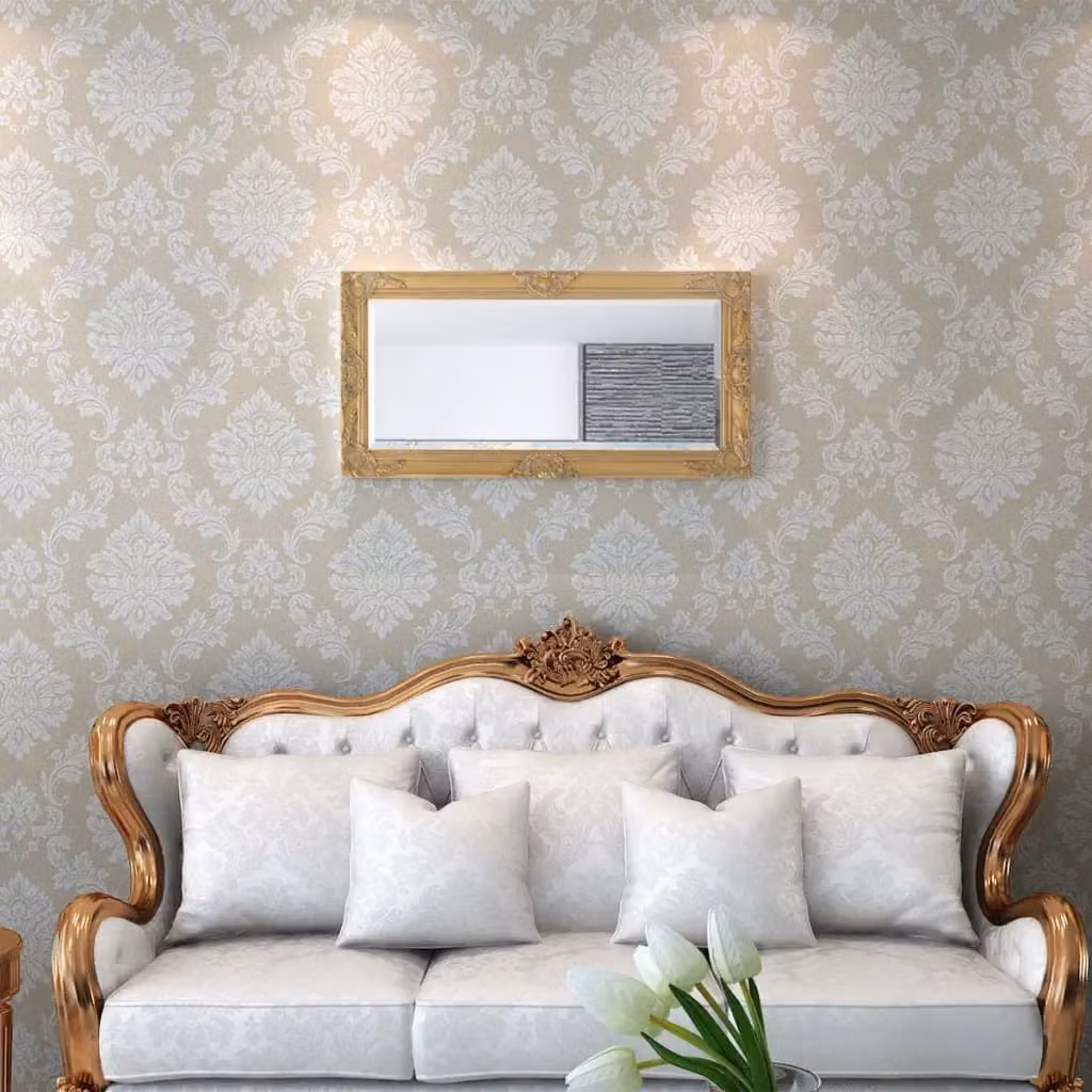 Berkfield Home Antique Baroque Style Rectangular Wall Mirror, Gold, W: 100 cm, H: 50 cm – 2