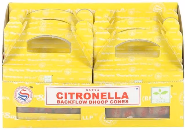 KDMD Satya Citronella Backflow Incense Cones, Pack of 12, Brown