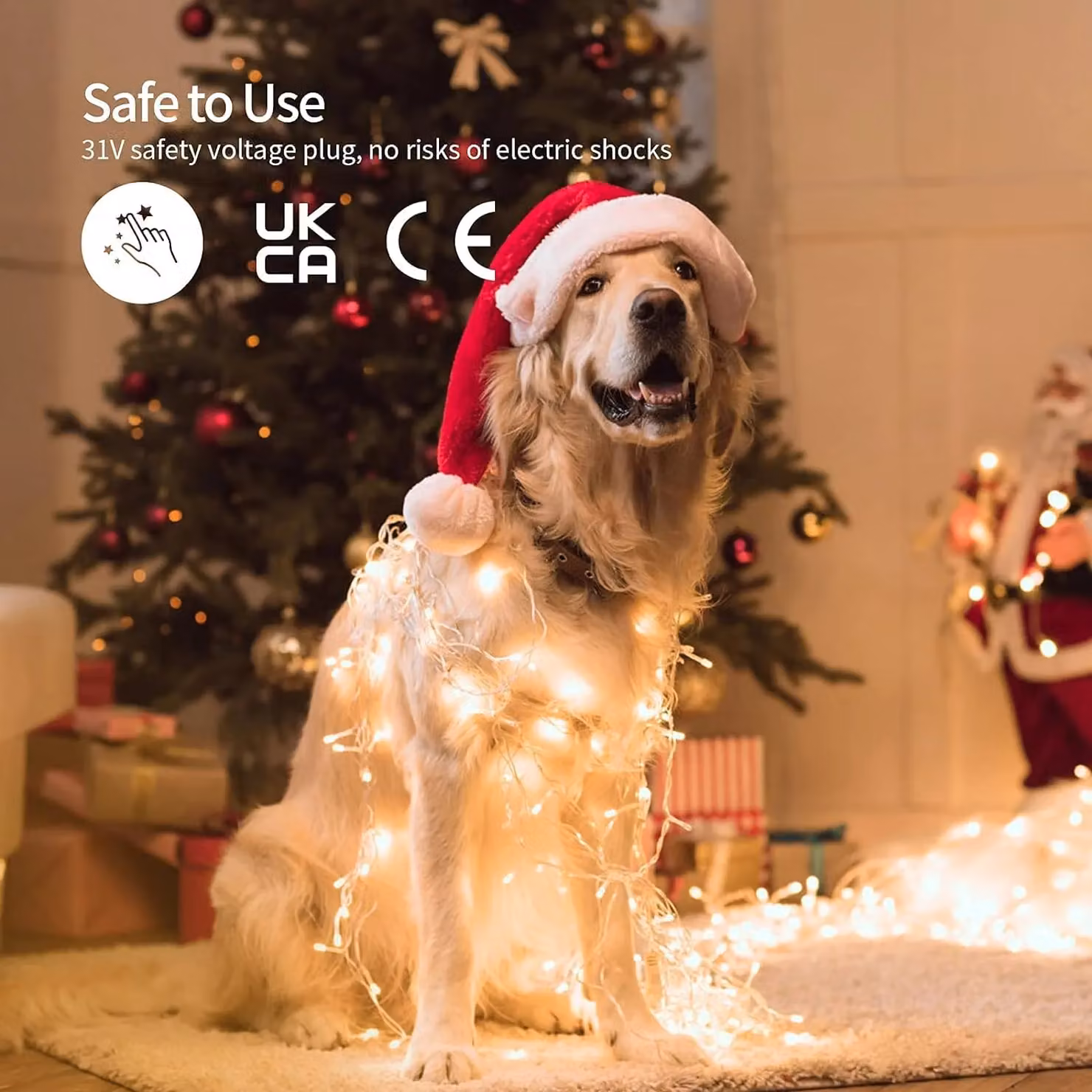 Shatchi 300 LED Warm White Waterproof Outdoor String Fairy Lights with Multifunction Timer, 30m, Yellow – 5