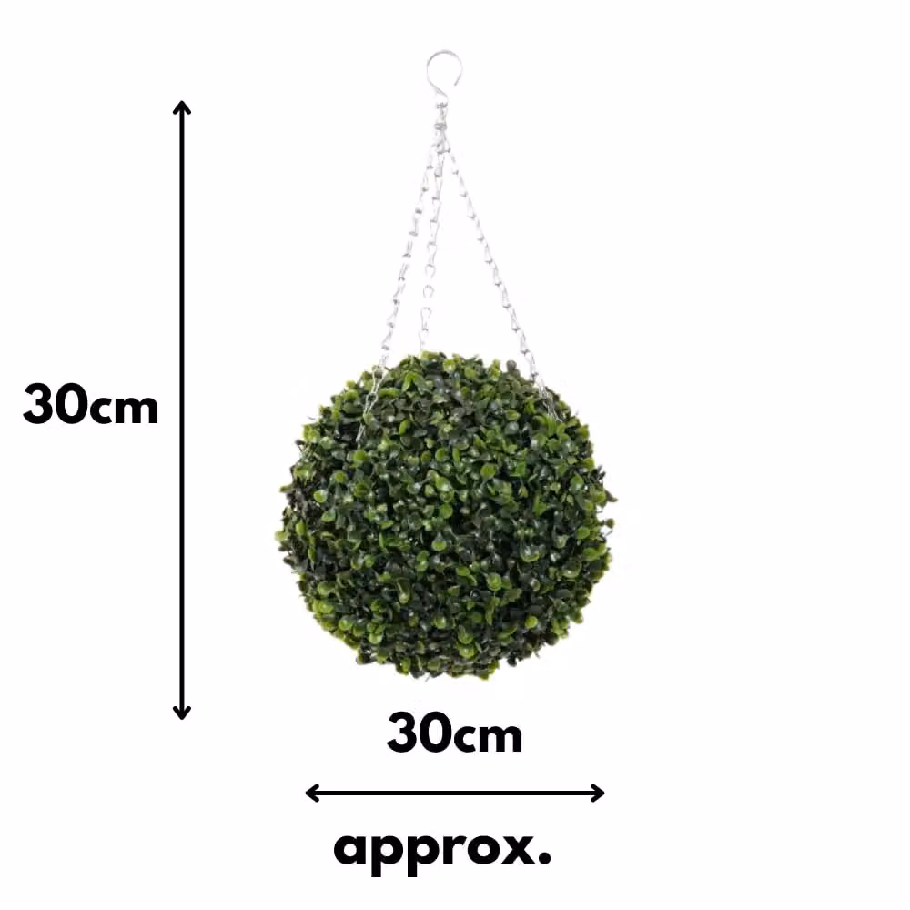 Marco Paul Green Artificial Round Topiary Ball Garden Decoration, Diameter: 30 cm – 2