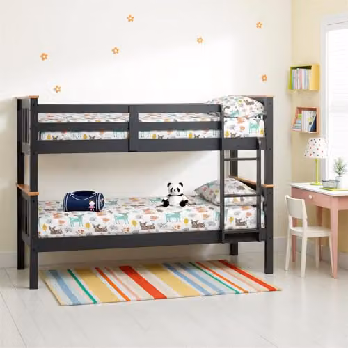 Seconique Neptune 3ft Single Bunk Bed Frame in Grey and Oak Effect – 2