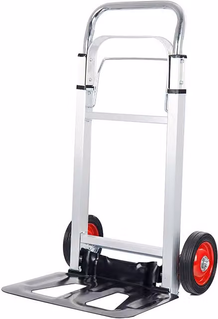 Xample Heavy Duty Folding Hand Truck Barrow Cart with 90kg Load Capacity in Silver – 1