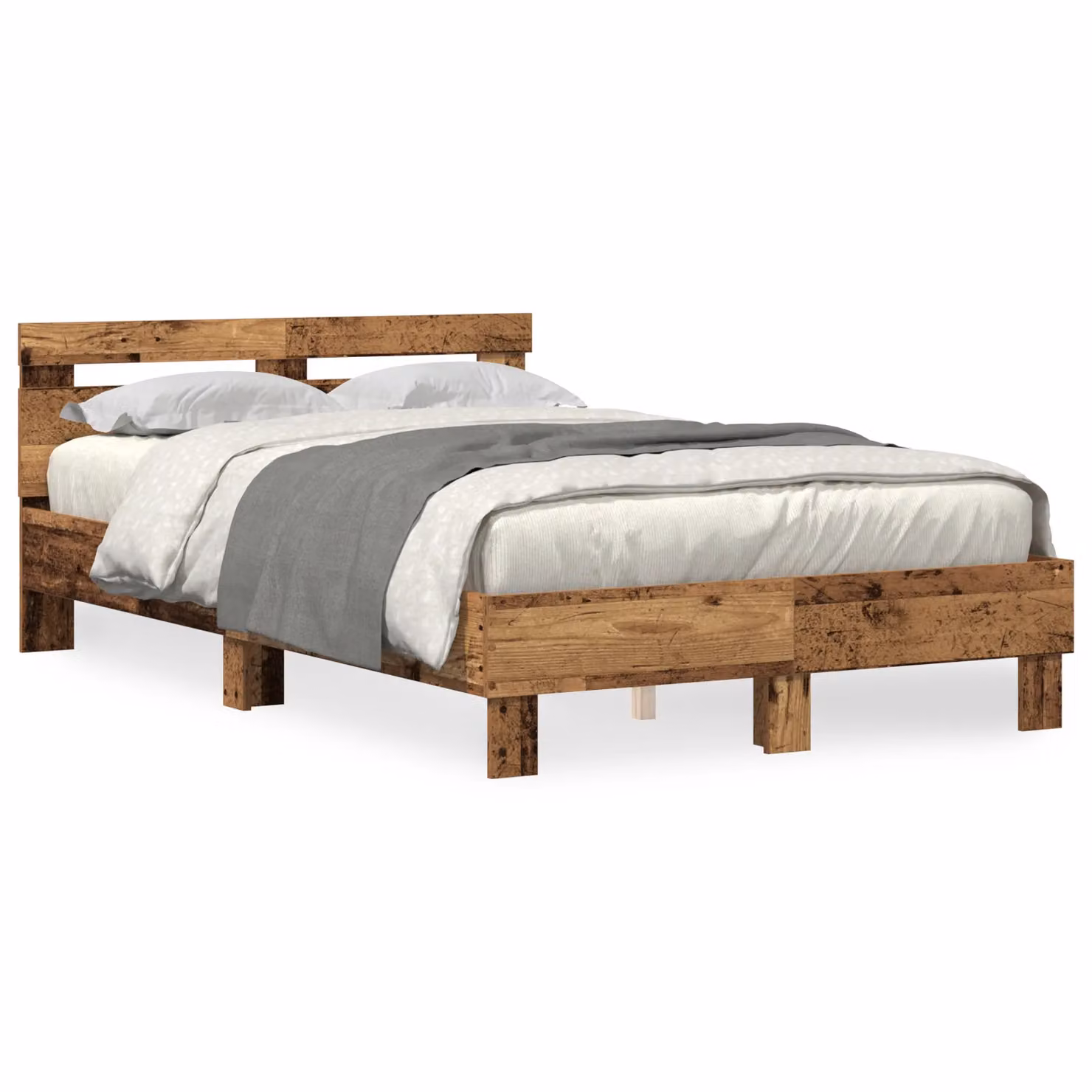 Berkfield Home Engineered Wood Bed Frame in Brown, W/D/H: 120 x 190 x 125 cm – 2