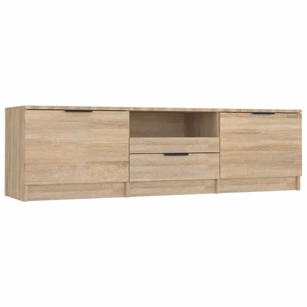 Berkfield Home Modern Sonoma Oak TV Cabinet in Brown, W/D/H: 140 x 35 x 40 cm – 2