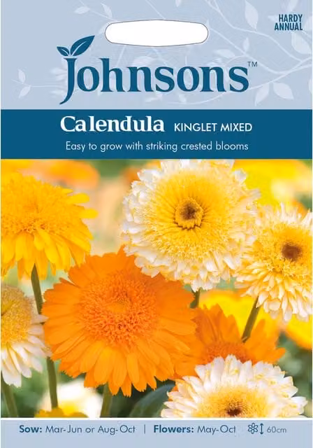Johnsons Mixed Calendula Kinglet Yellow Flower Seeds