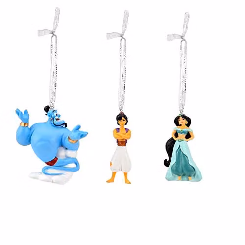 Disney Gifts Aladdin Polyresin Hanging Christmas Ornament Set of 3, Multicolour