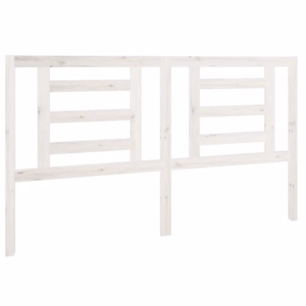 Berkfield Home White Rustic Solid Pine Wood Bed Headboard W: 166 cm, D: 4 cm, H: 100 cm – 2