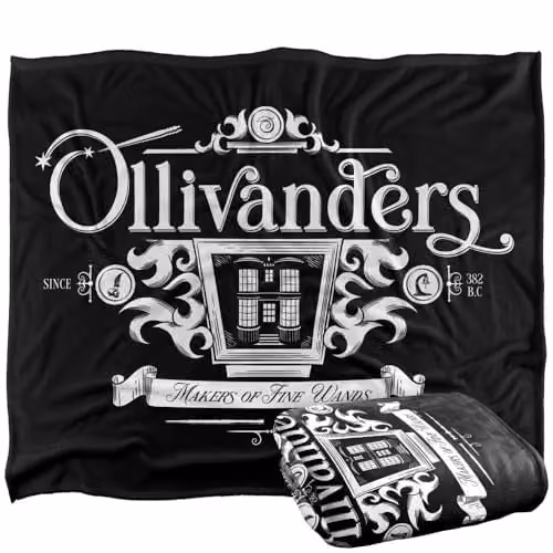LOGOVISION Harry Potter Olivanders Silky Touch Super Soft Fleece Throw Blanket, Multicolour, W: 152.4 cm x L: 127.0 cm