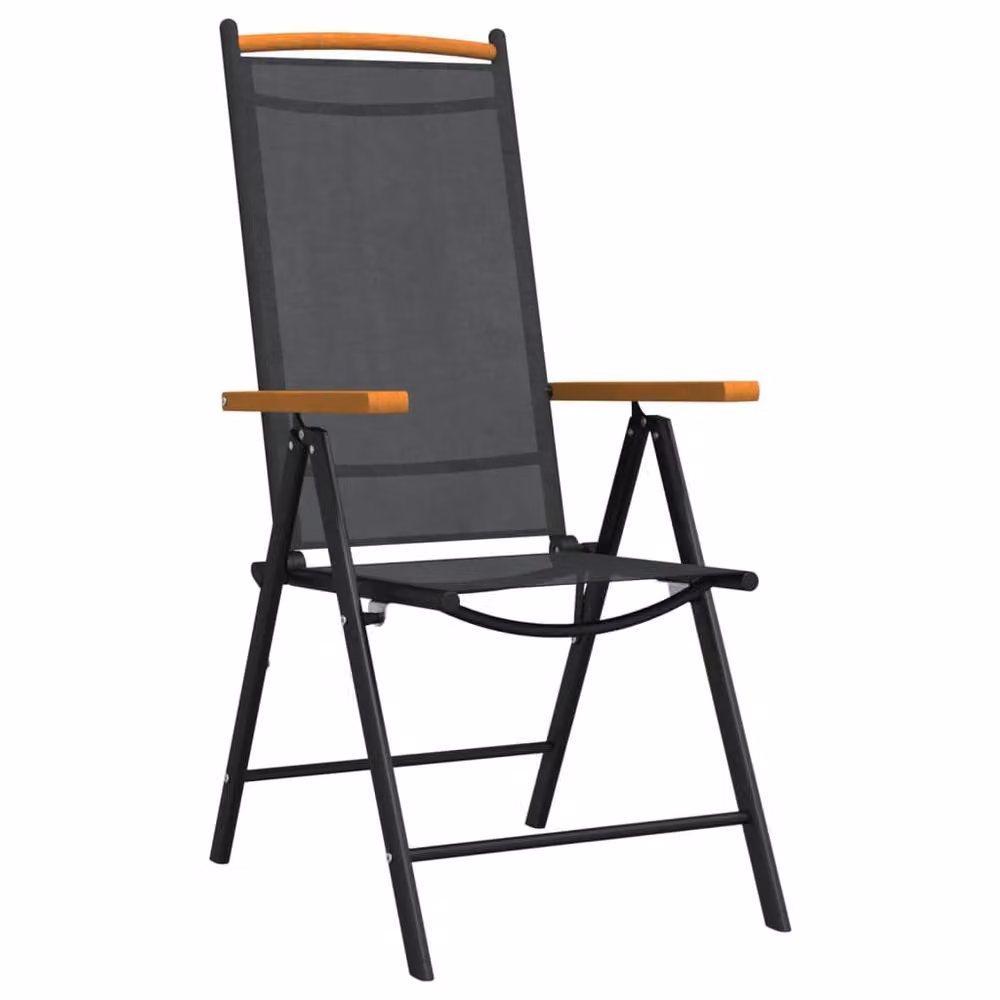 Berkfield Home 7 Piece Garden Dining Set in Black and Brown Aluminium and Textilene – 3