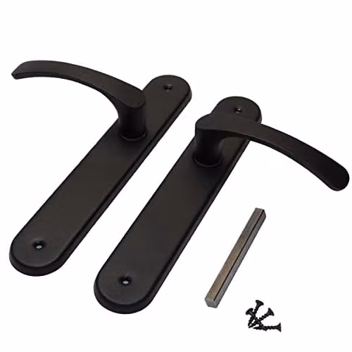 Sola Matt Black Interior Door Handle Set with Sleek Lever Design and Backplate – 1