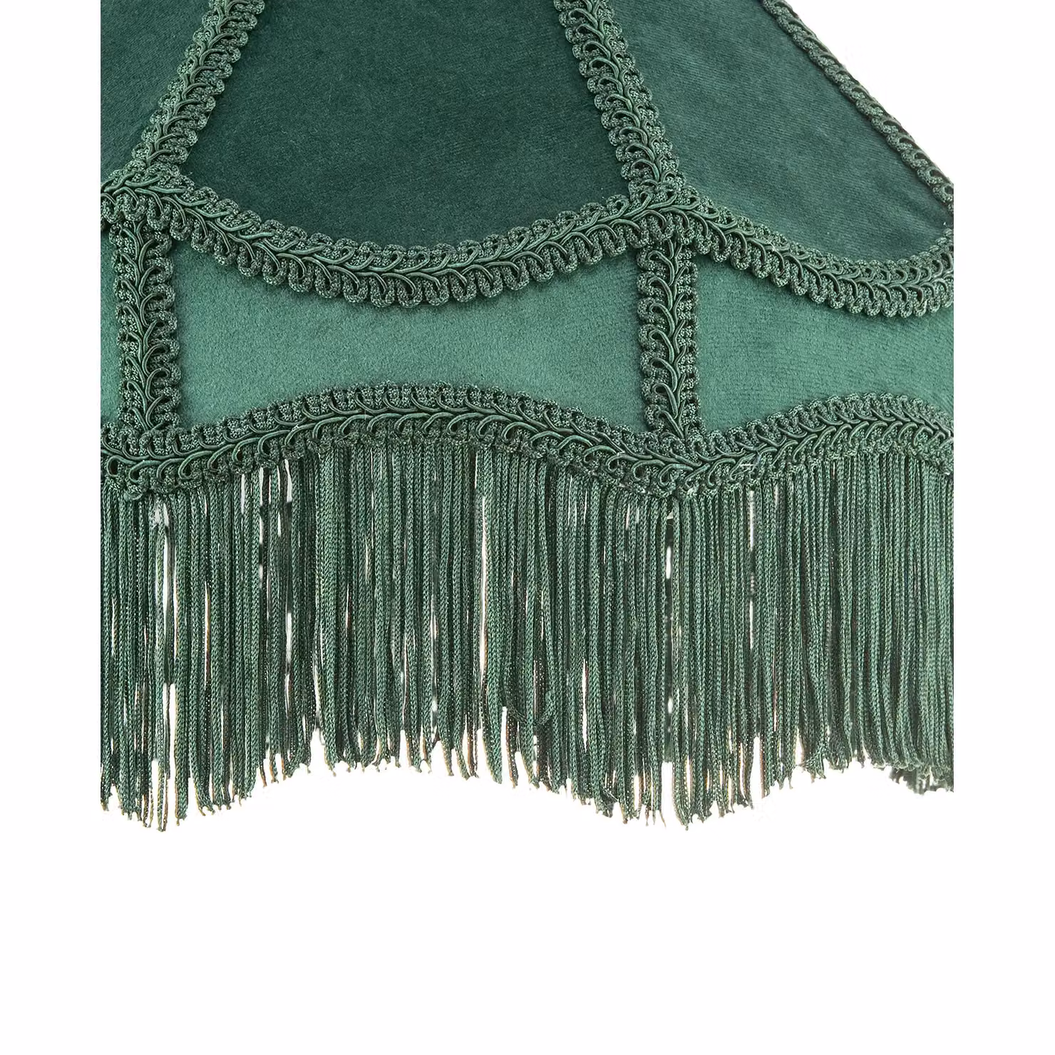Happy Homewares Traditional Victorian Empire Soft Velvet Lamp Shade with Tassels in Dark Green, Diameter: 30.48 cm – 4