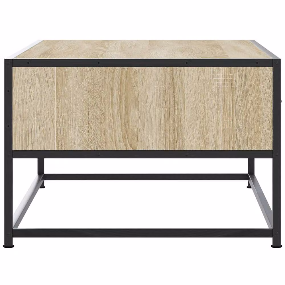 Berkfield Home Sonoma Oak Coffee Table in Beige with Metal Sled Base, W/D/H: 100 x 50 x 35 cm – 4