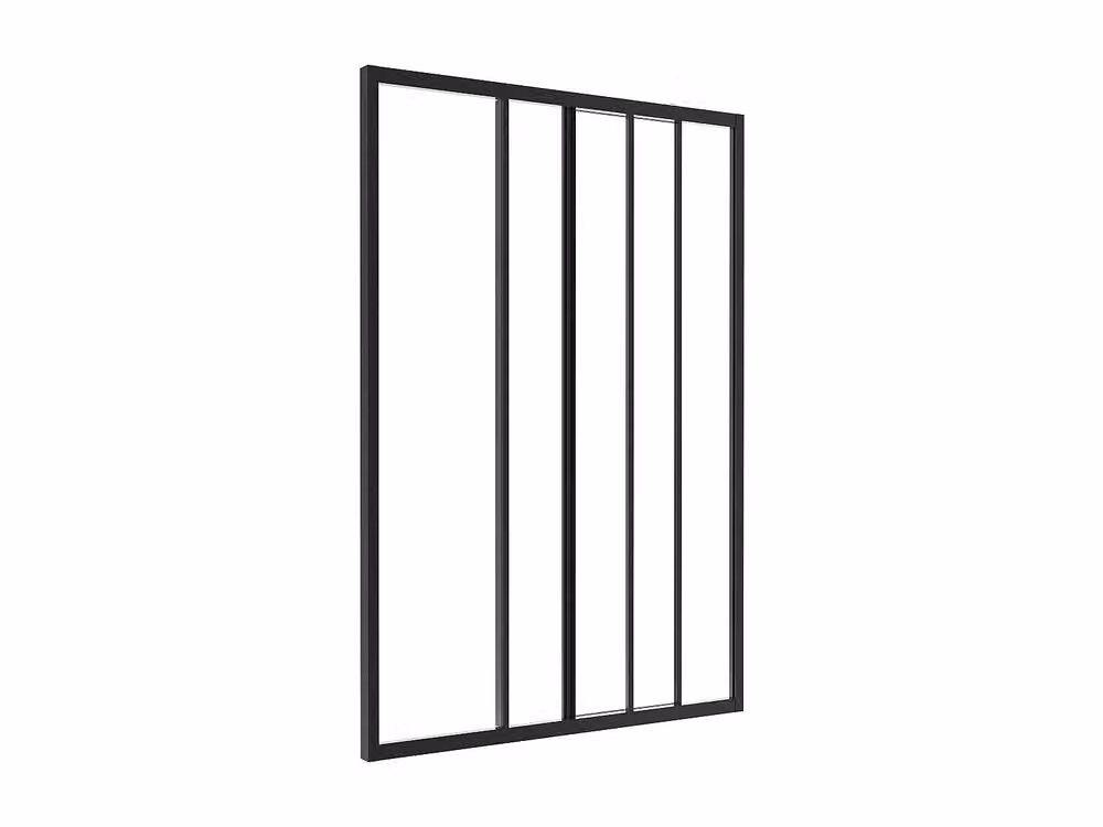 Vente-unique Black Thermolacquered Aluminium and Glass Sliding Partition, W: 90 cm, H: 130 cm – 2