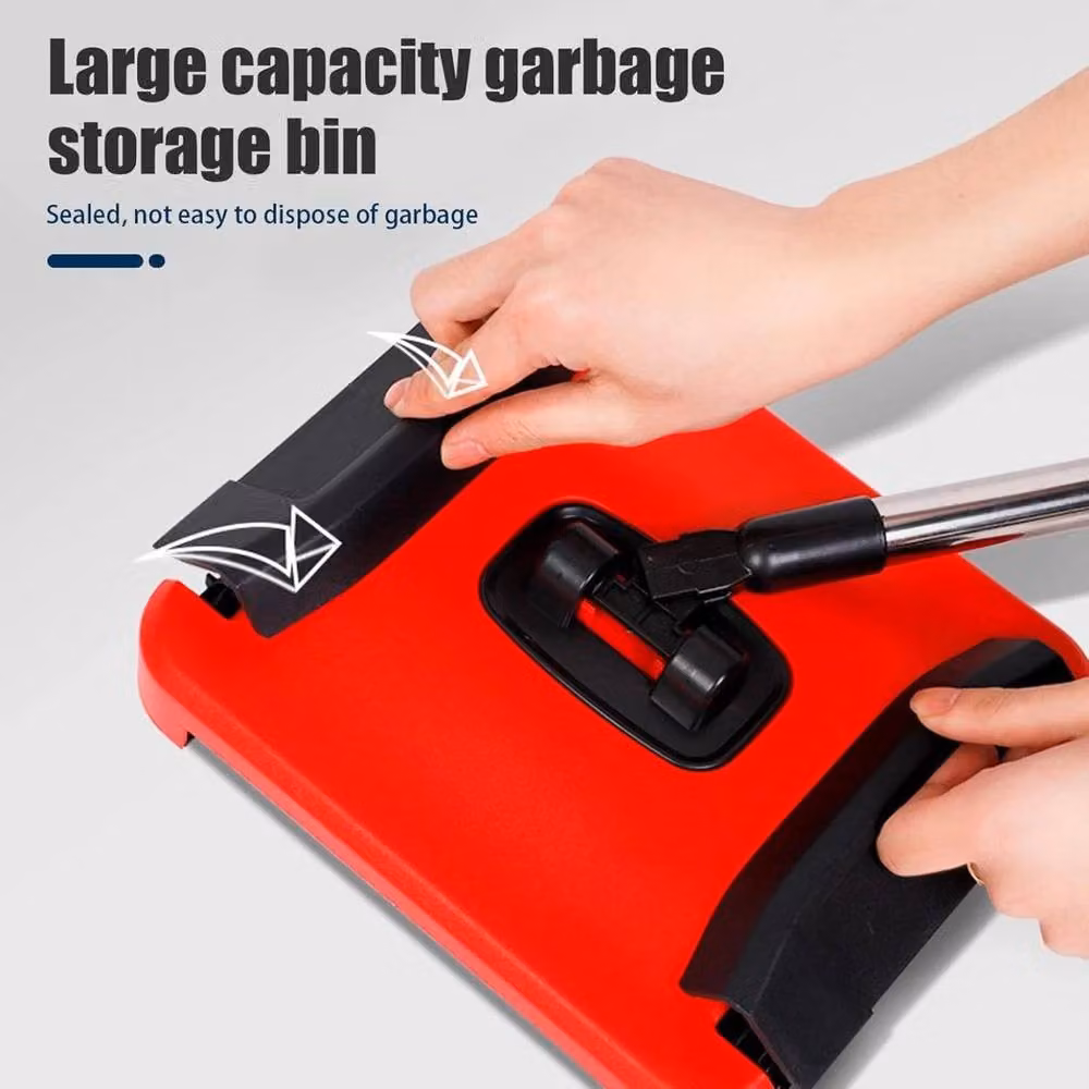 FLAVORA Manual Carpet Sweeper Floor Sweeper Brush in Red – 3