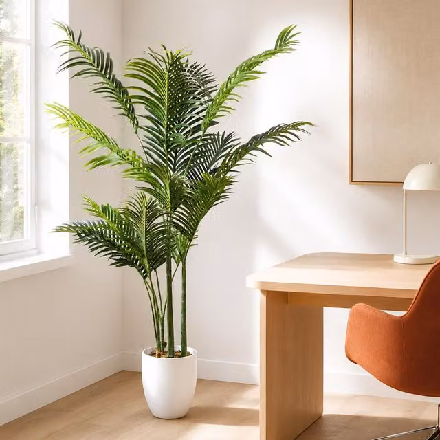 Leaf 160cm Green Artificial Areca Palm Tree in a White Pot