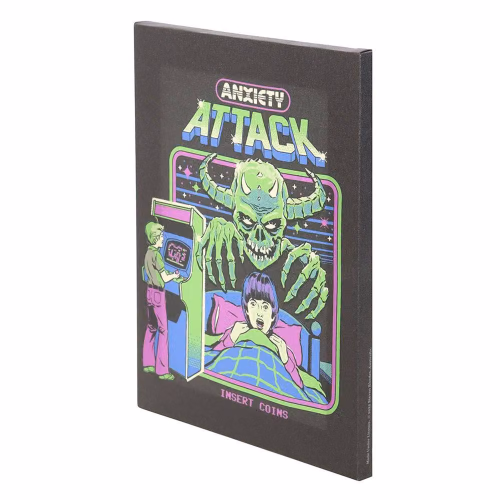 Steven Rhodes Anxiety Attack Multicolour Retro Canvas Plaque – 3