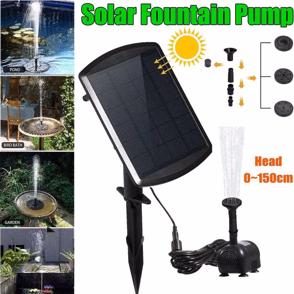 SPETLEK Solar Panel Powered Water Feature Pump in Black – 2