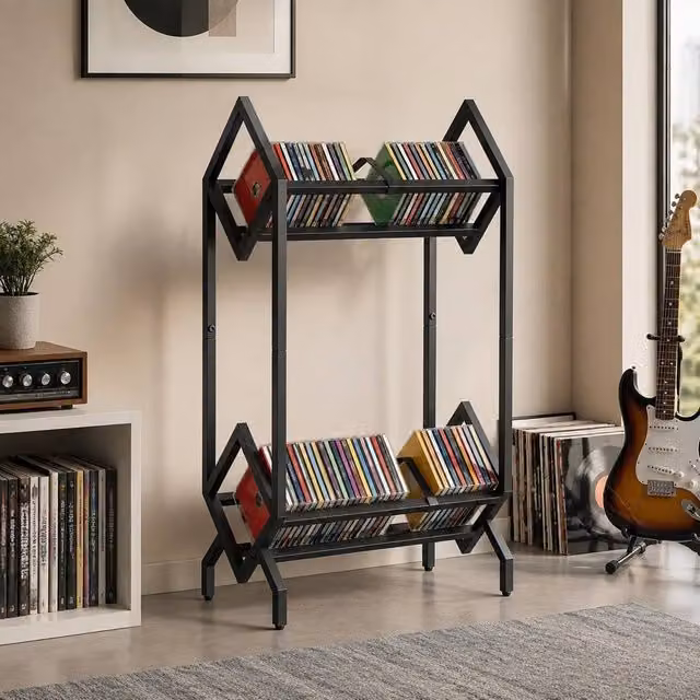STILVORA Black Metal CD Storage Rack – 1