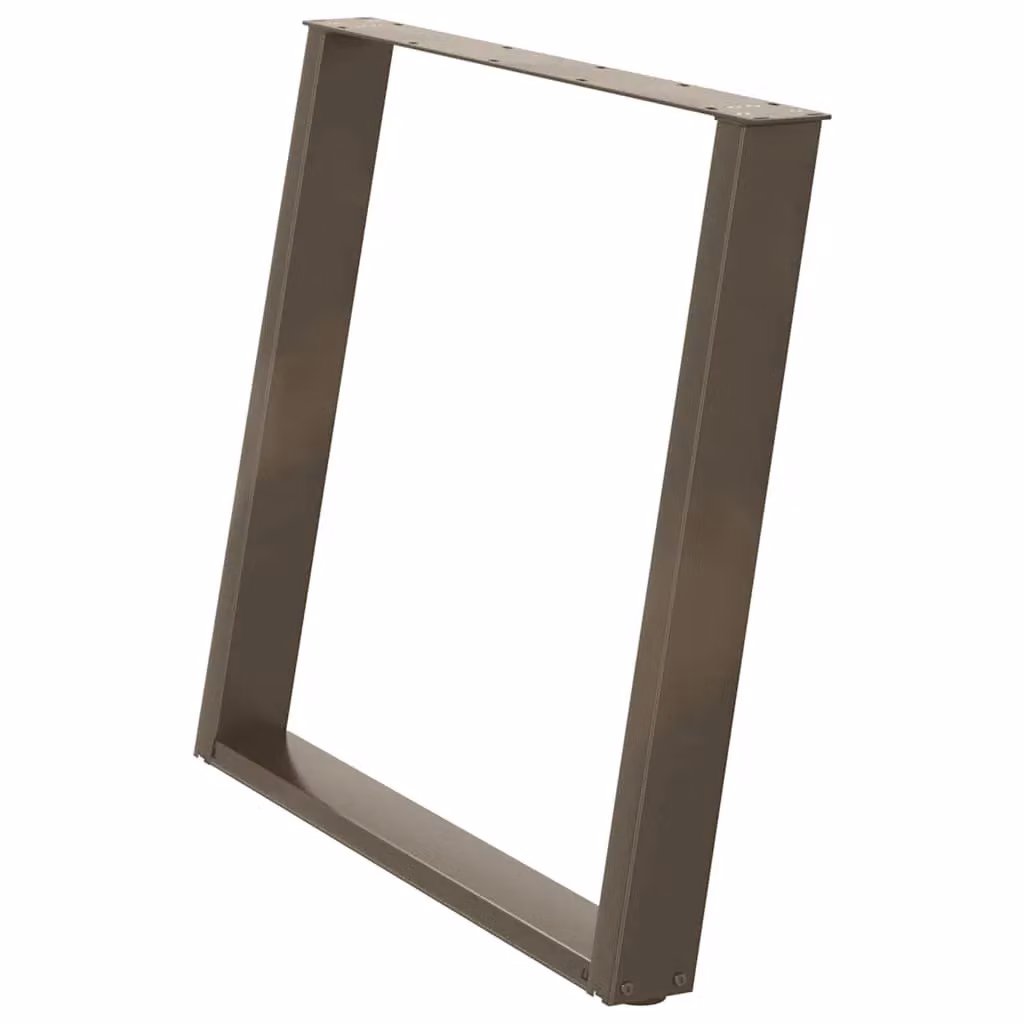 Berkfield Home vidXL U-Shaped Dining Table Legs, 2 Pieces, Brown Steel, H: 72-73 cm x W: 100 cm – 2