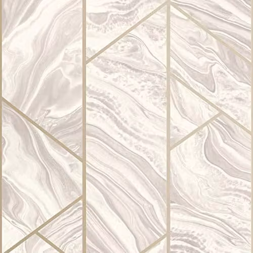 Rasch Marble Geometric Abstract Metallic Glitter Textured Wallpaper in Pink, Gold and Grey
