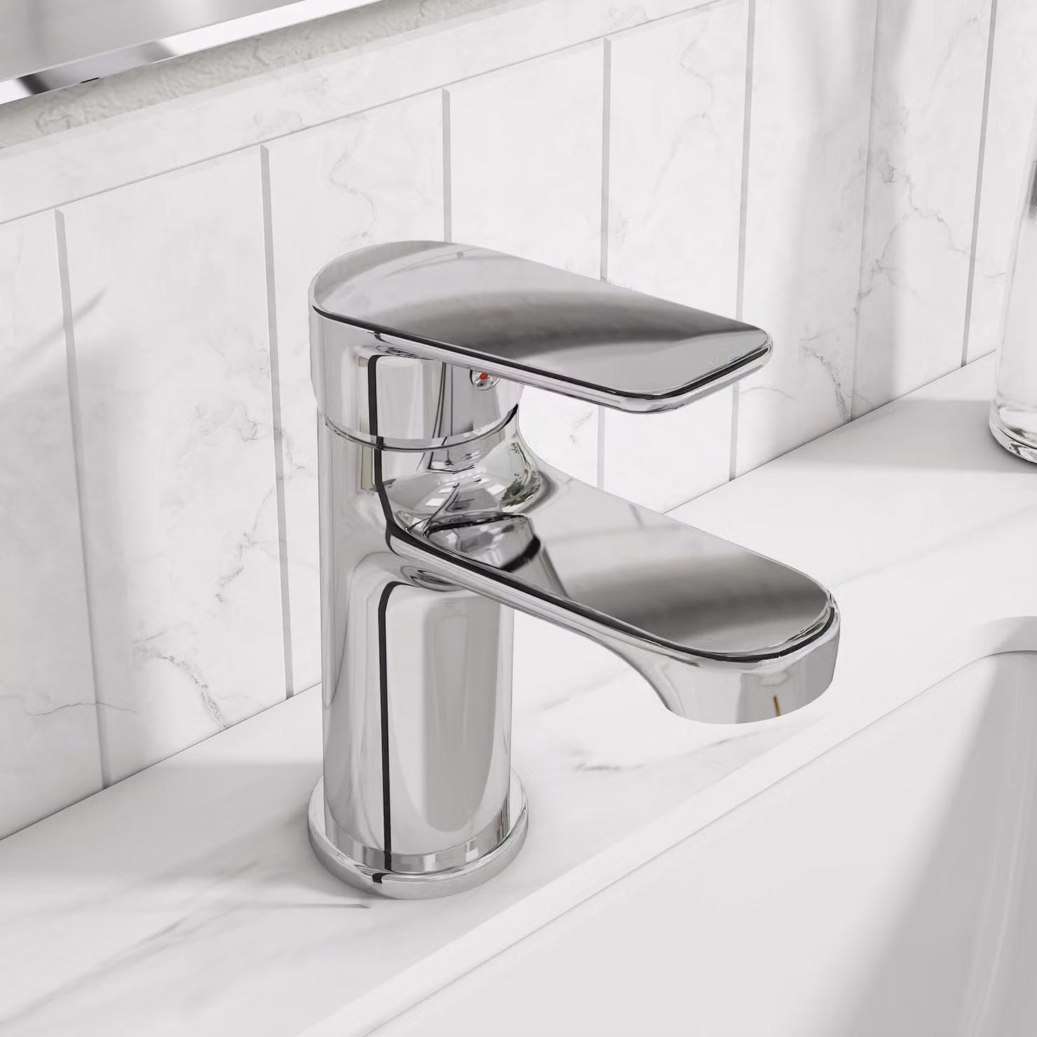 Royal Bathrooms Luxe Mono Basin Mixer Tap in Chrome with Single Lever Brass Design