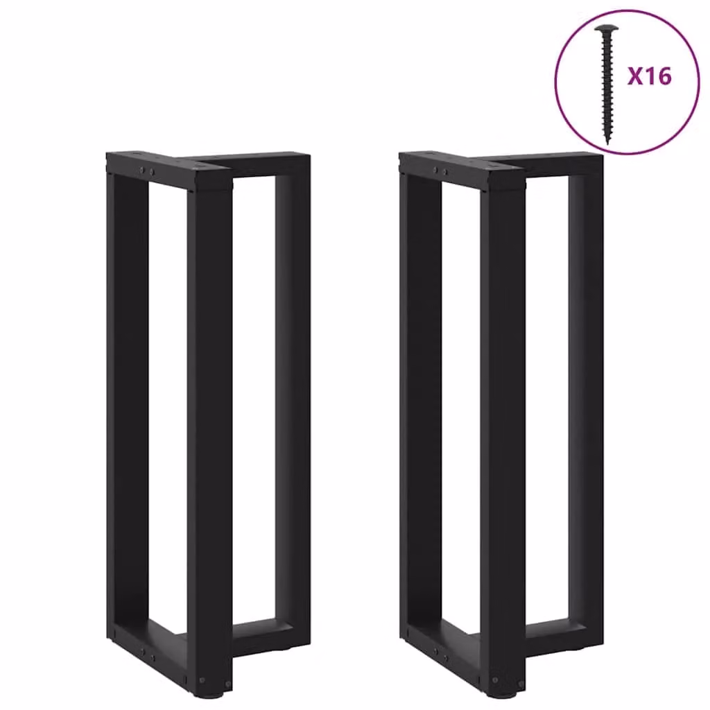 Berkfield T-Shaped Home Bar Table Legs, 2 Piece Set, Black Steel, W: 40 cm, D: 35 cm, H: 100.5 cm – 2