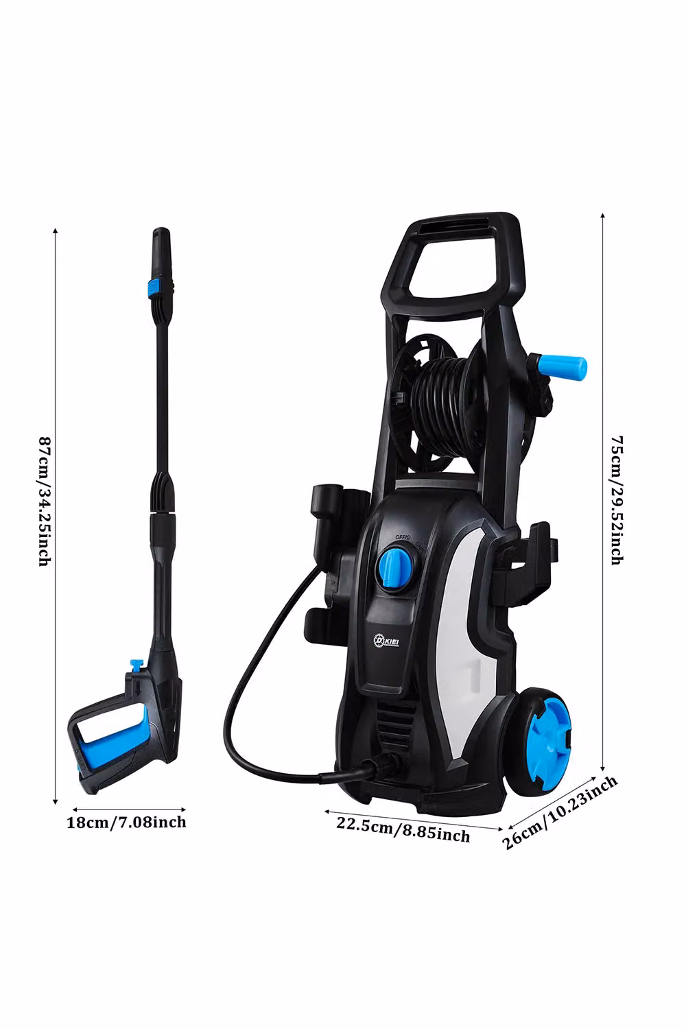 Living and Home 90 Bar High Pressure Washer with 1600W Power and Aluminium Motor in Black – 4