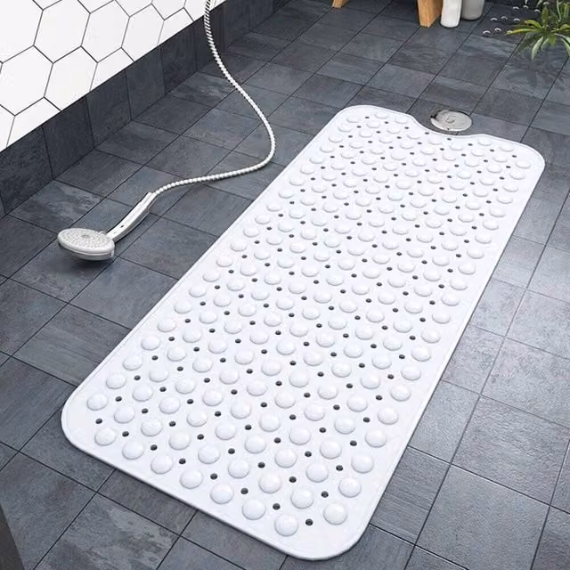 Kelvenix Non-Slip Round Bath Mat in White, Diameter: 100 cm