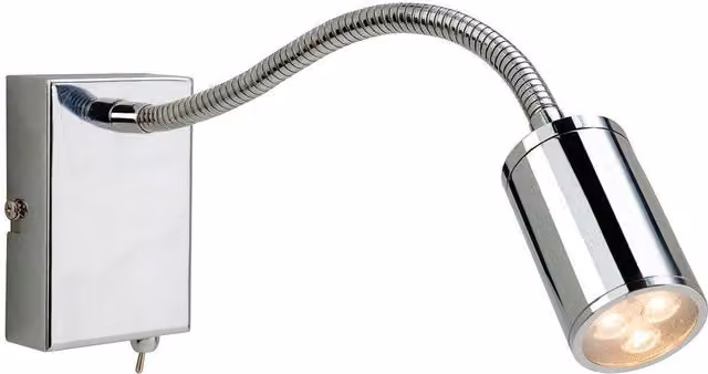 Netlighting Orion 3 Light LED Flexi Indoor Wall Spotlight with Switch in Chrome and Grey