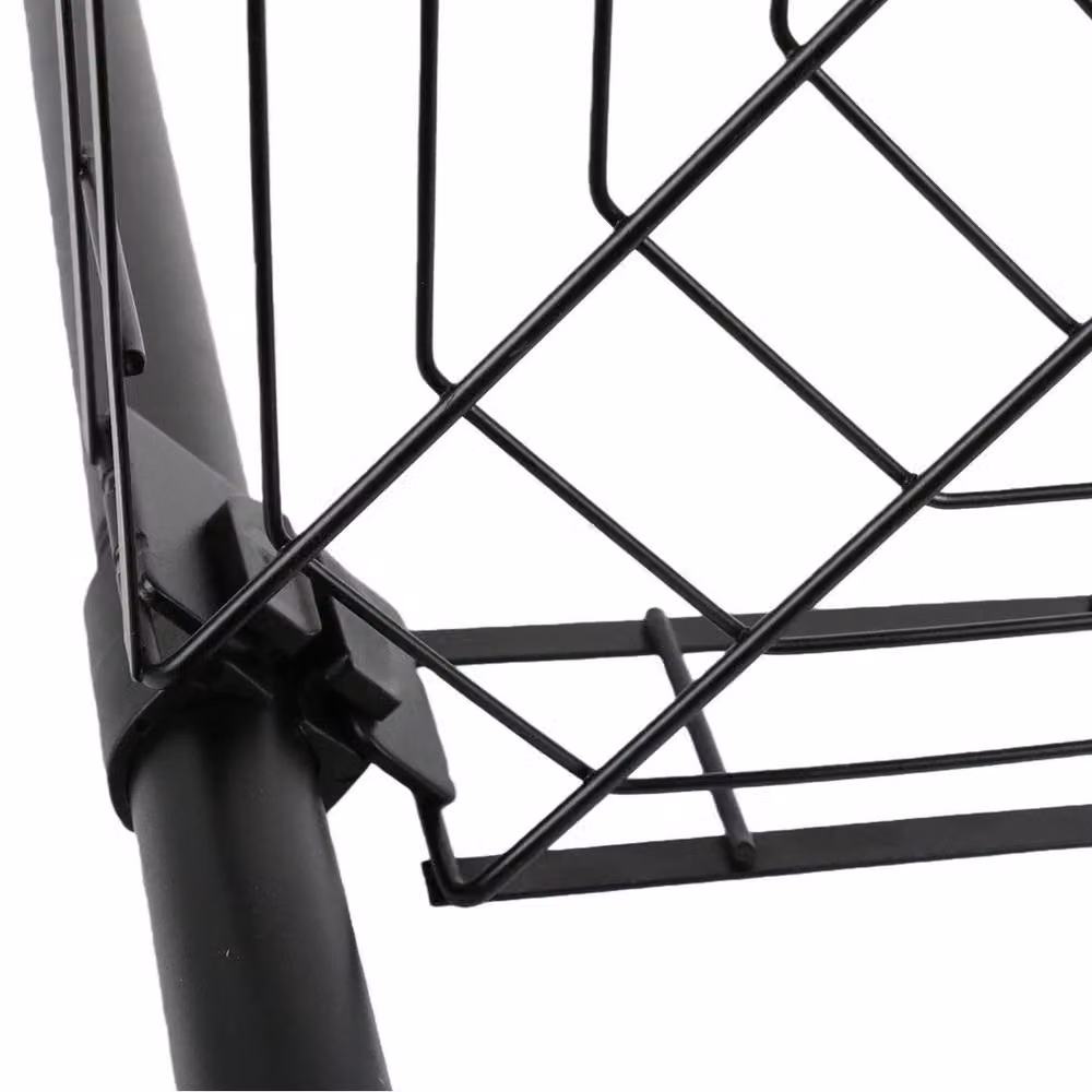 FLAVORA 4 Tier Telescopic Black Metal Corner Shower Shelf with Adjustable Shelves – 3