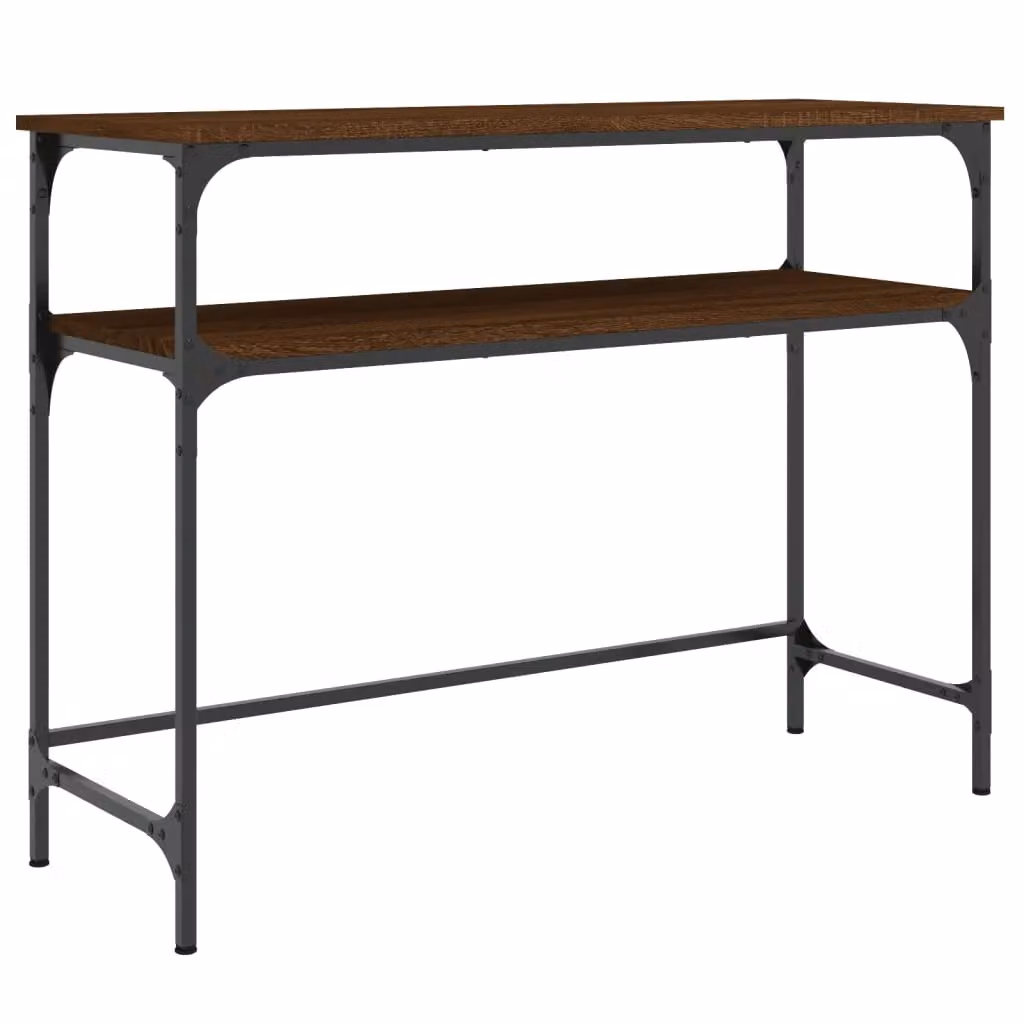 Berkfield Home Industrial Console Table in Brown Oak, W/D/H: 100 x 35.5 x 75 cm – 2