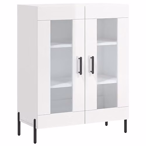 vidaXL Modern Glossy White Sideboard in Engineered Wood W/D/H: 69.5 x 34.0 x 90.0 cm