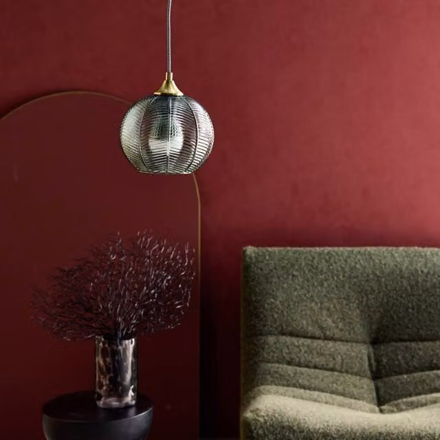 Sweekeek Green and Gold Metal and Glass Modern Indoor Pendant Light, Diameter: 20 cm