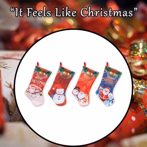 VFM e-Store Christmas Stocking in Assorted Multicolour Designs, H 43.2 cm x W 22.8 cm – 7