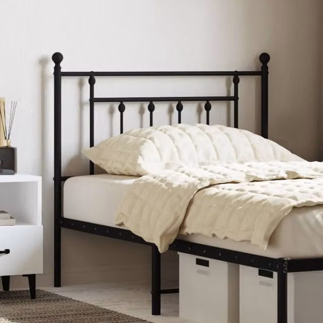 Berkfield Home Classic Metal Headboard in Black, 90 cm – 1