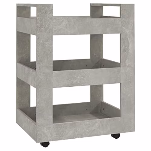 vidaXL Kitchen Trolley in Grey MDF, W/D/H: 60 x 45 x 80 cm