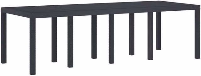 Berkfield Home Garden Table in Anthracite Grey Poly Rattan, W/D/H: 250 x 100 x 73 cm – 1