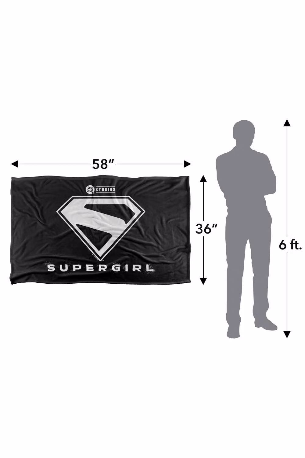 Warner Bros. Supergirl White Shield Silky Touch Super Soft Fluffy Throw Blanket, Extra Large, Multicolour – 3