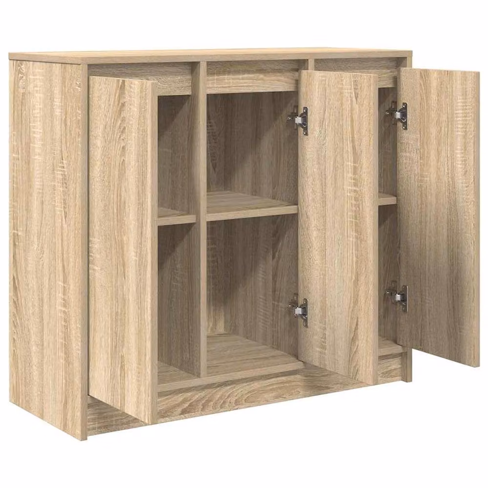 Berkfield Home Sonoma Oak Sideboard in Beige, W/D/H: 85 x 34 x 76 cm – 2