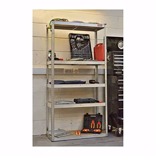 Hilka 5 Tier Boltless Shelving, Grey/Silver – 2